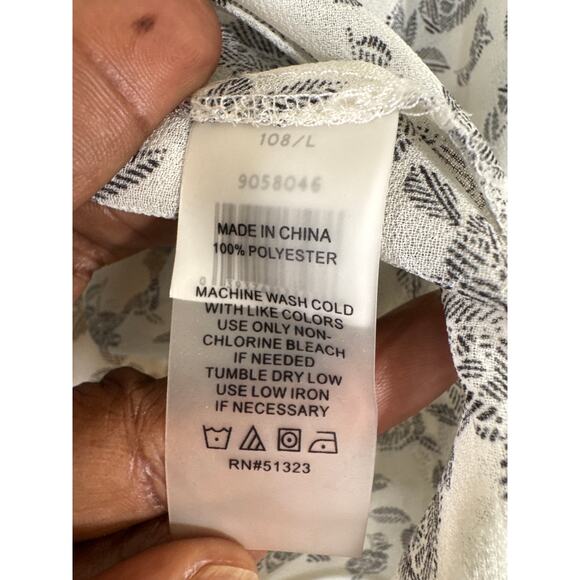 Vince Camuto Black White Fairycore Dark Academia Cottagecore Romantic Flowy L - Picture 7 of 7